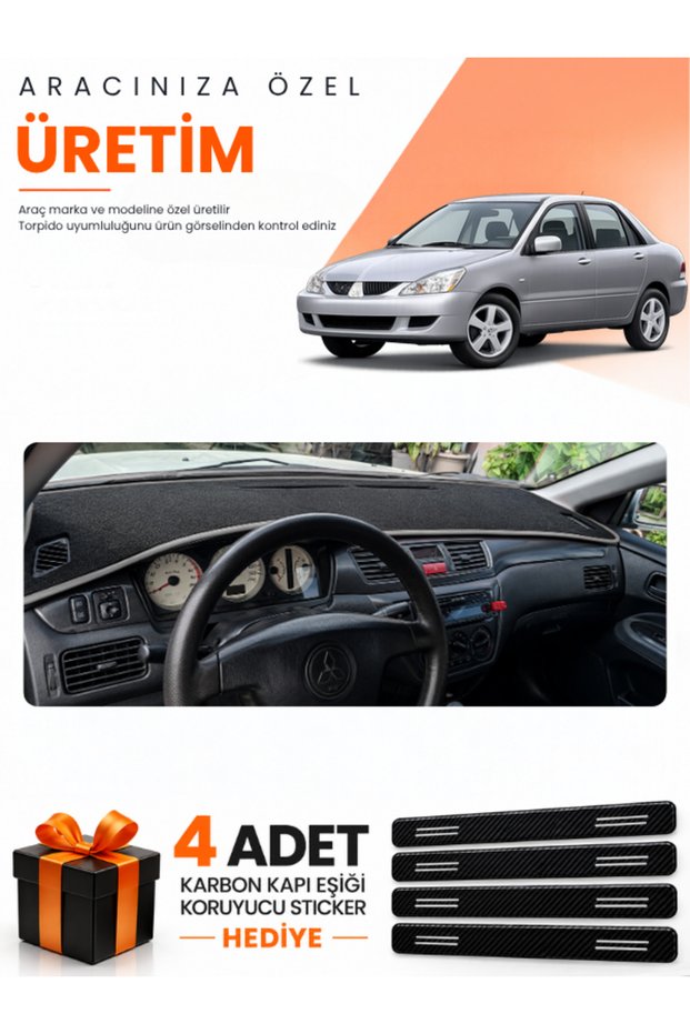 Mitsubishi Lancer (2003-2006) Compatible Torpedo Protection Cover Auto Cover - Black-Grey - Mi013