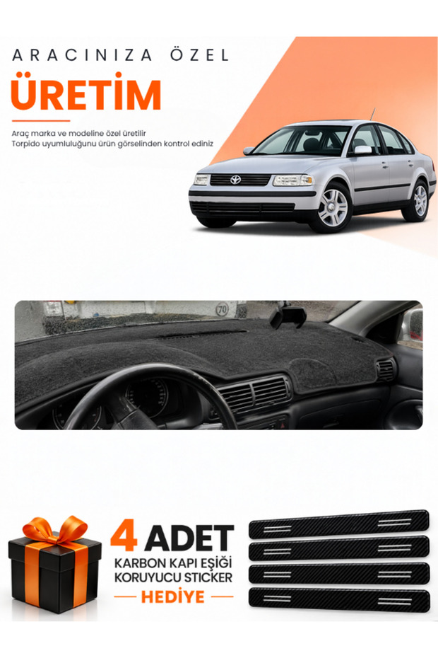 Volkswagen Passat B5 (1996-2000) Compatible Dashboard Protection Cover Auto Cover - Black - Vw015