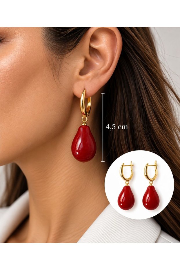 Murano Red Drop Earrings