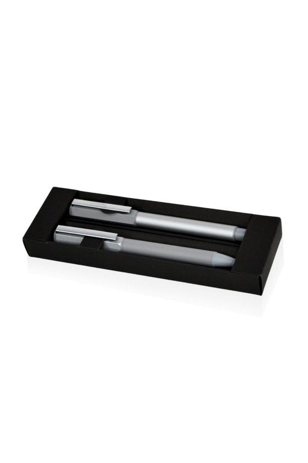 Trofa - Metal Roller and Ball Pen Set - Silver/Grey