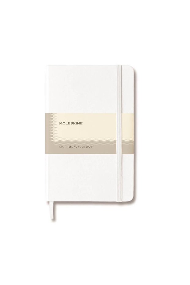 Classic Large Ruled Hard Cover Notebook - White