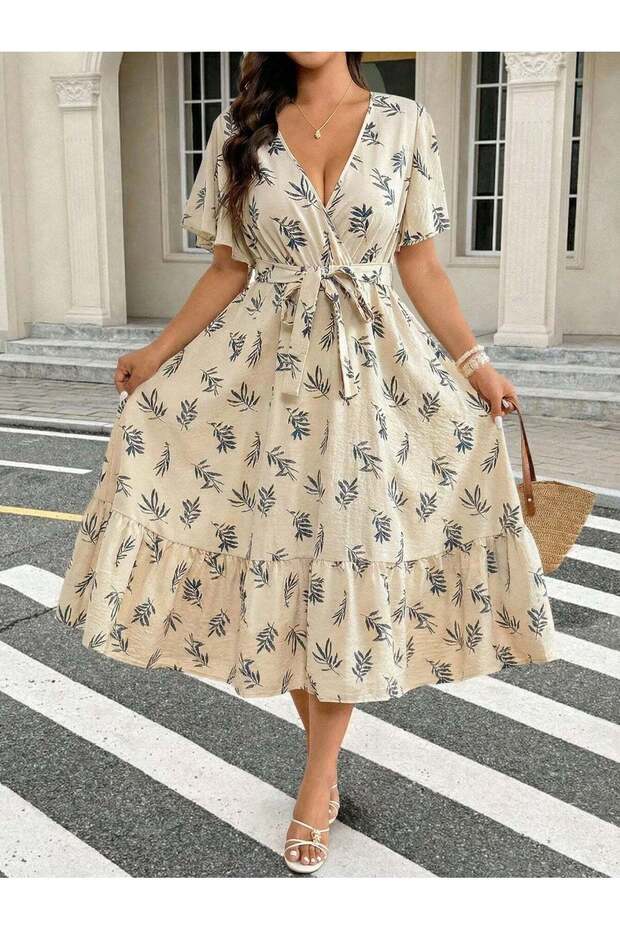 Rochie midi, bej