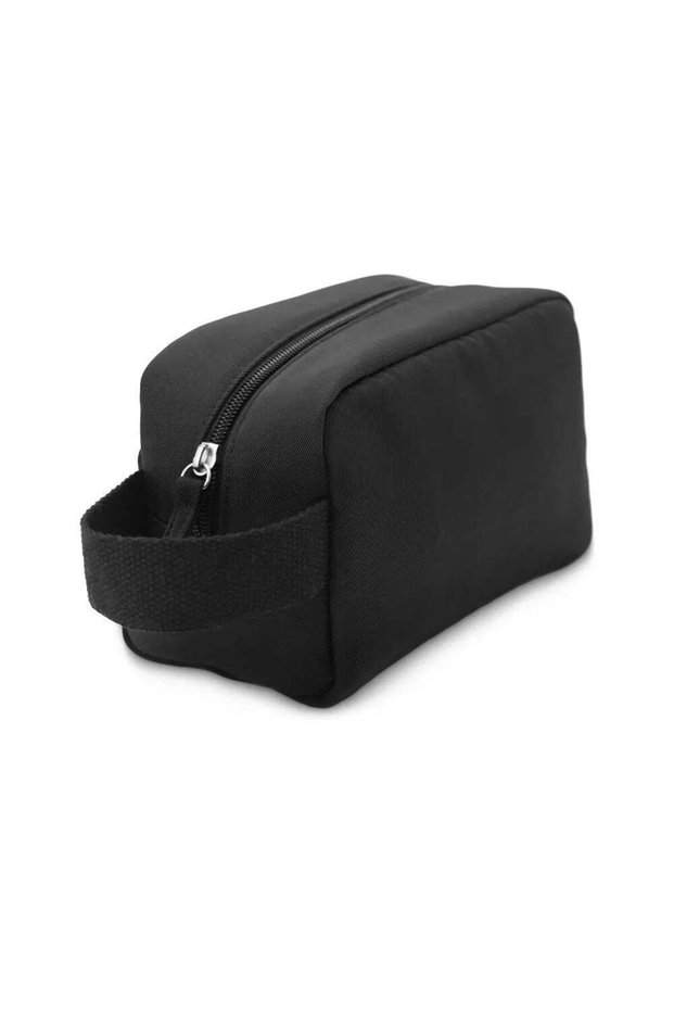 Multipurpose Utility Pouch in Black Polyester Fabric with Zipper and Webbing Handle