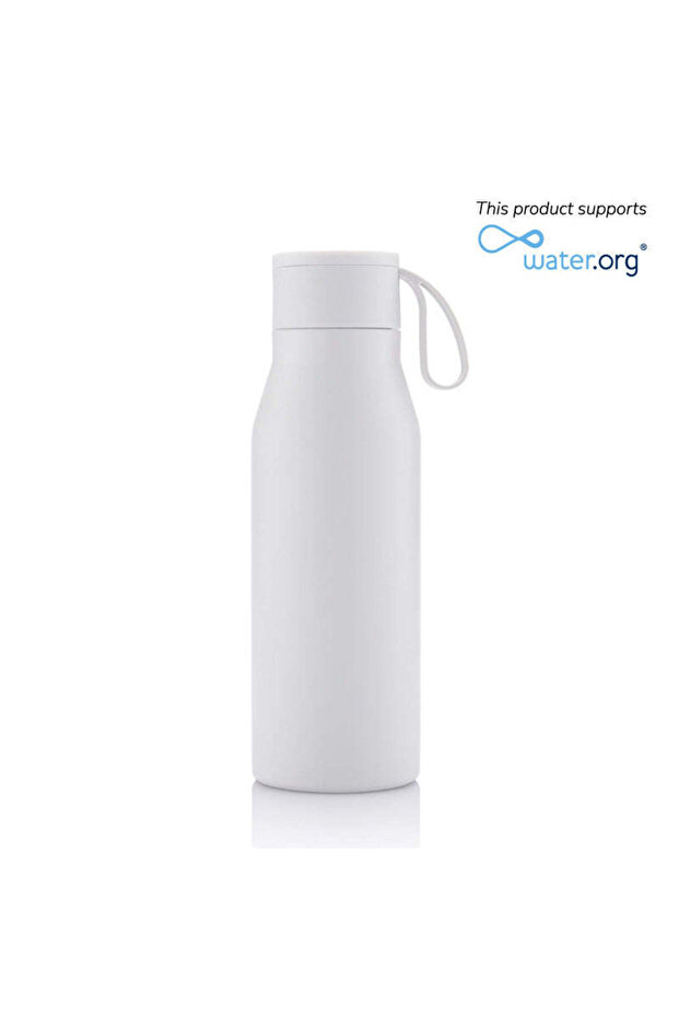 R-Nebra - Recycled Stainless Steel Vacuum Bottle - White