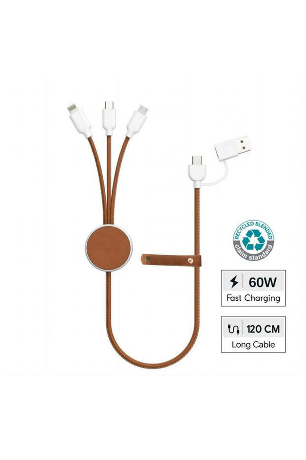 Koper - Recycled 6-in-1 Charging Cable - White