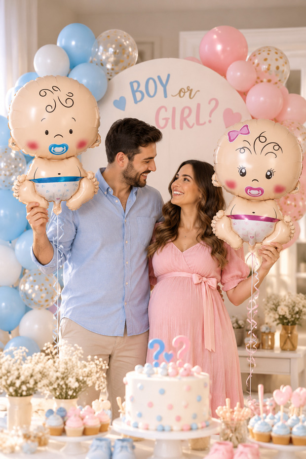 Girl and Boy Foil Balloon Baby Shower Party Gender Reveal Party Supplies Balloons