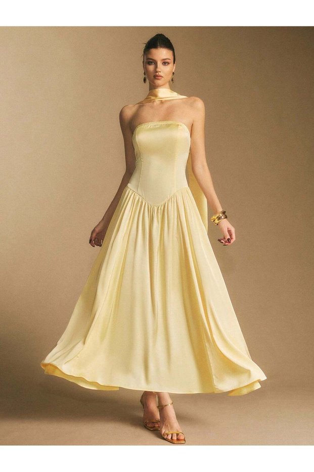 Rochie maxi, galben