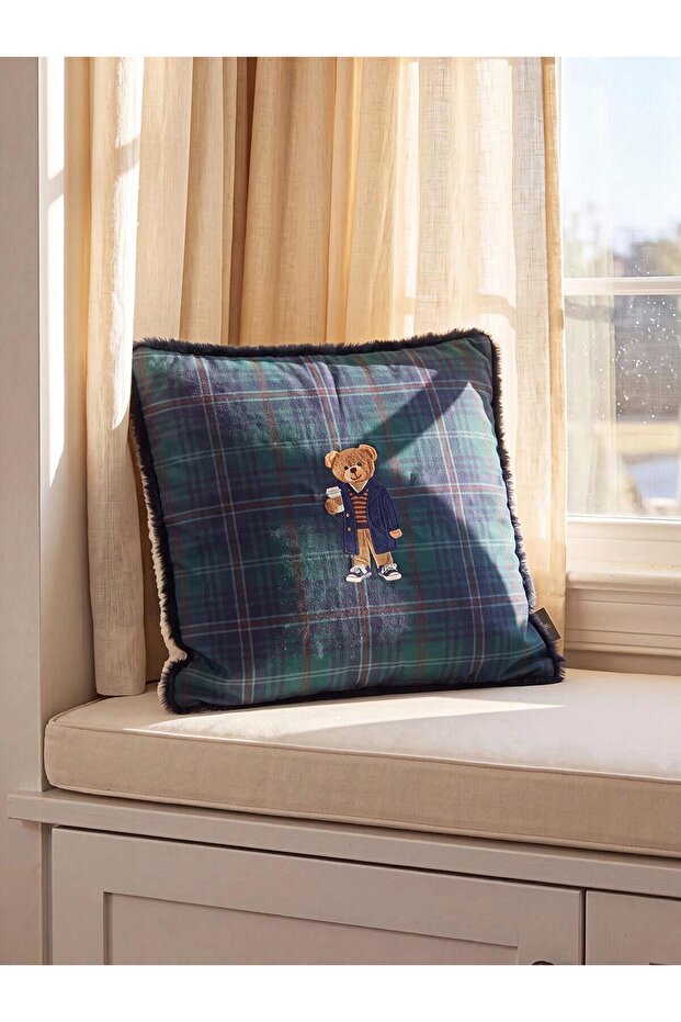 Mixed Bear Teddy Embroidered Throw Pillow Cover 45X45 cm (W6)