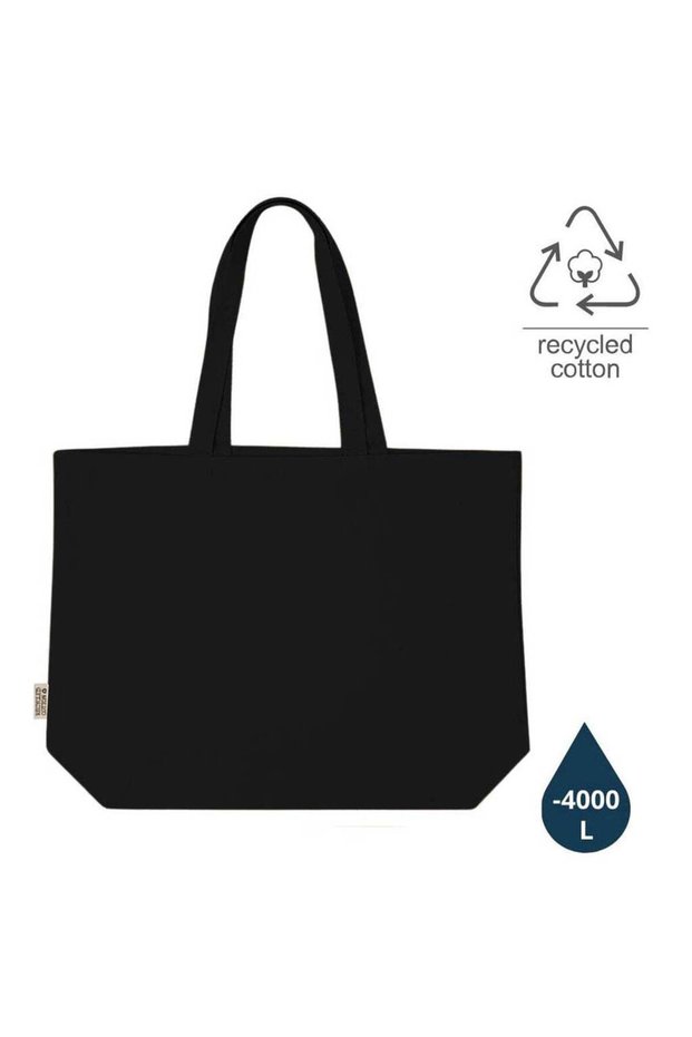 Borkum - GRS-certified Recycled Cotton Beach / Shopping Bag - Black