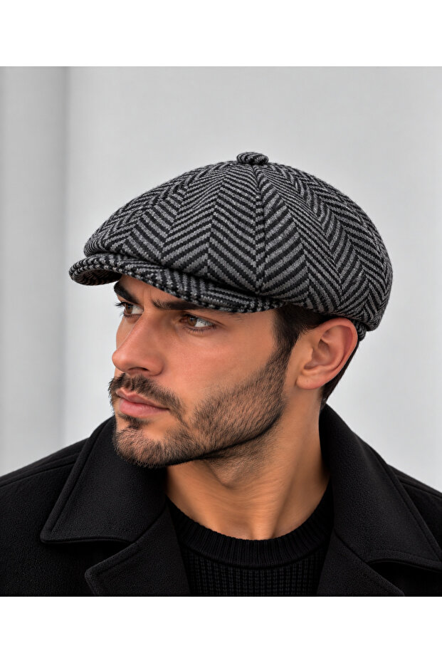 Modern cap draped winter hat peaky blinders hat