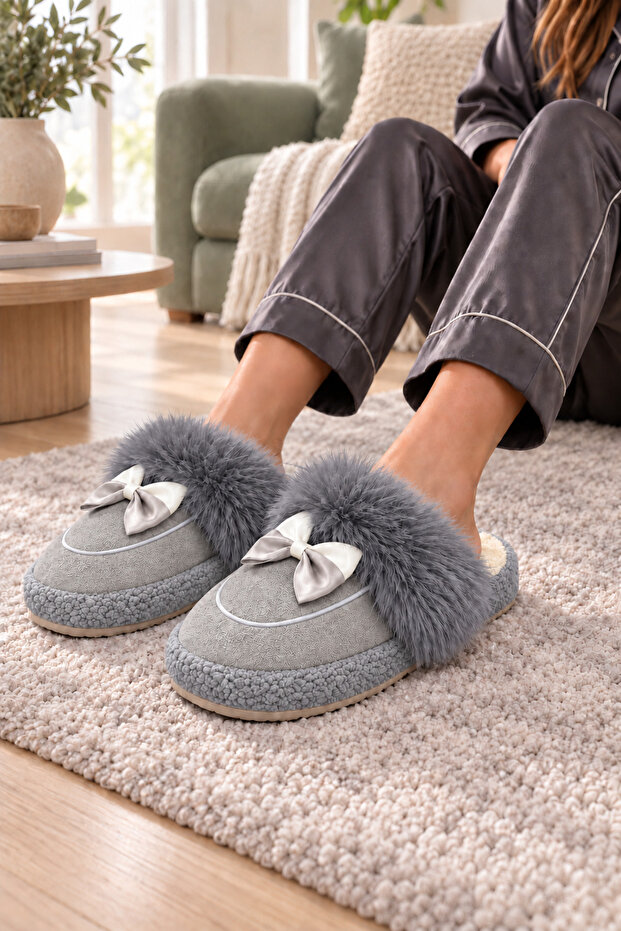 Furry Luxurious Plush Warm Silent Sole Women's Slippers Home Slippers Guest Bundle Dowry