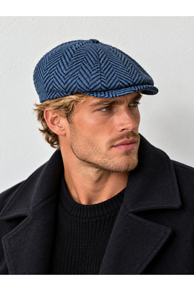 Deep fishbone winter beanie hat british style beanie hat with elastic back