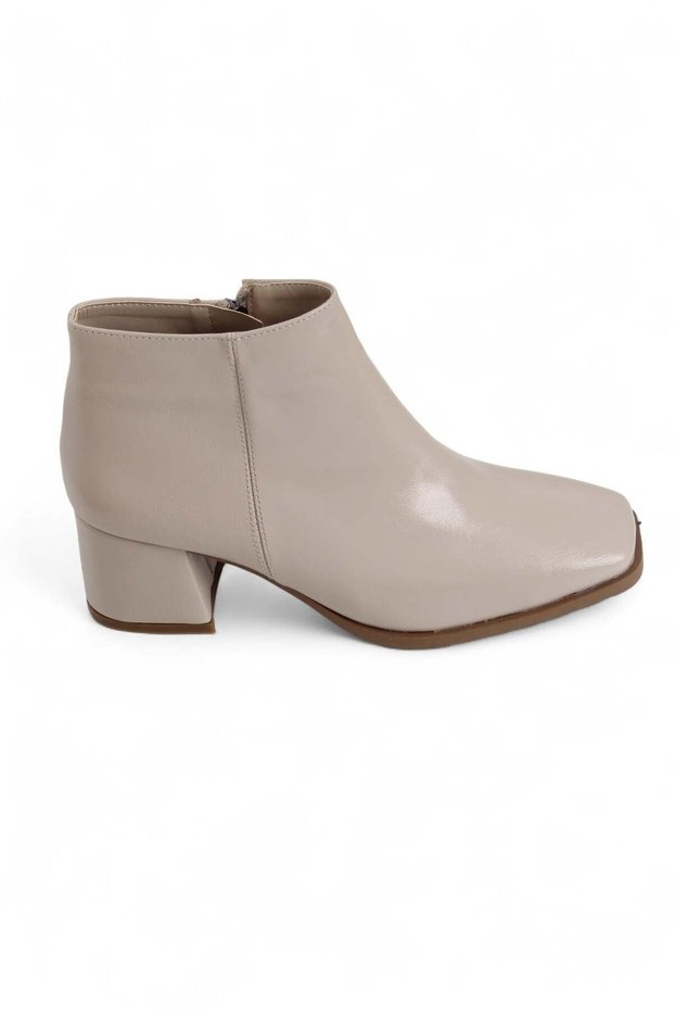Mink Flexible Sole Comfortable Form Side Zipper Medium Thick Heeled Ankle Boots