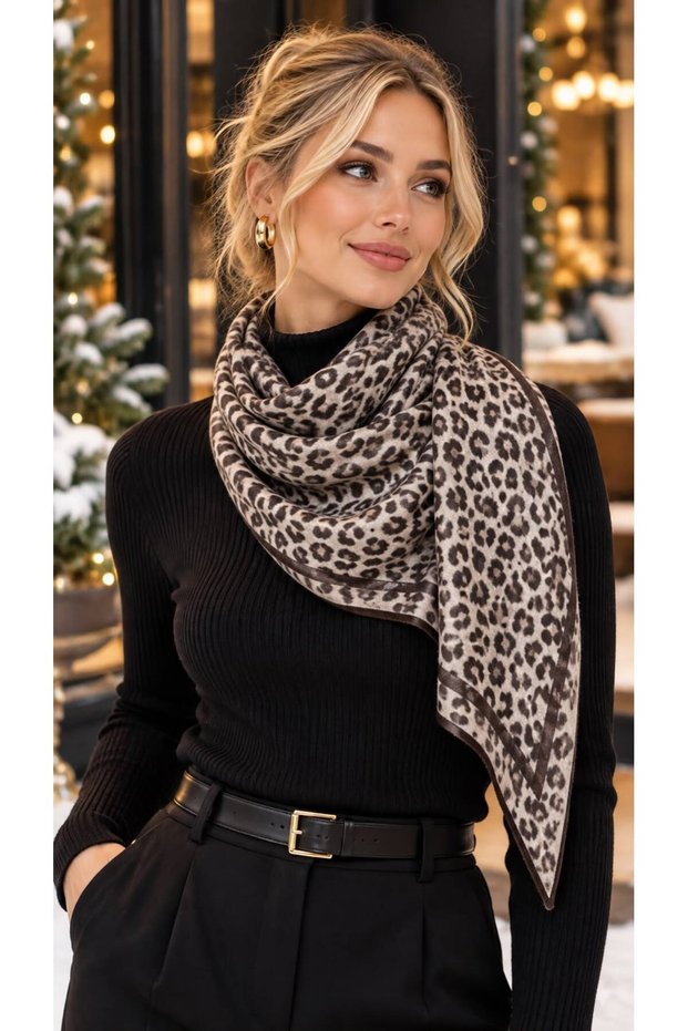 Flr27-27 Ecru Cotton Women's Scarf 63X63 cm