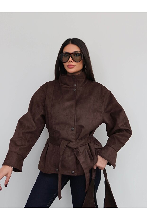 Suede Waist Drawstring Jacket