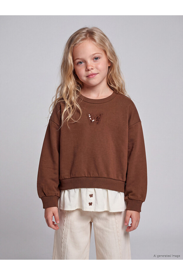 I Pul Embroidered Thick Sweatshirt for Girls from Freezen Store