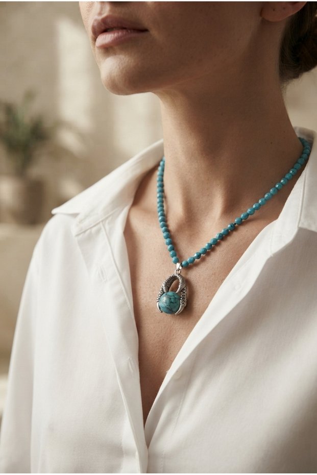Handmade Turquoise Natural Stone Special Design Necklace