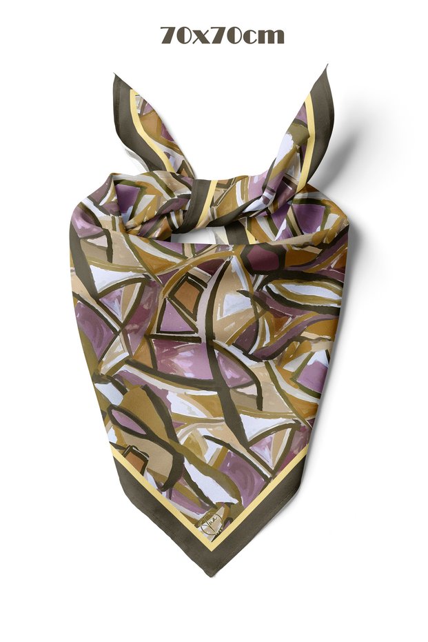 Modern Vitray Pattern 70*70cm Bandana/Scarf