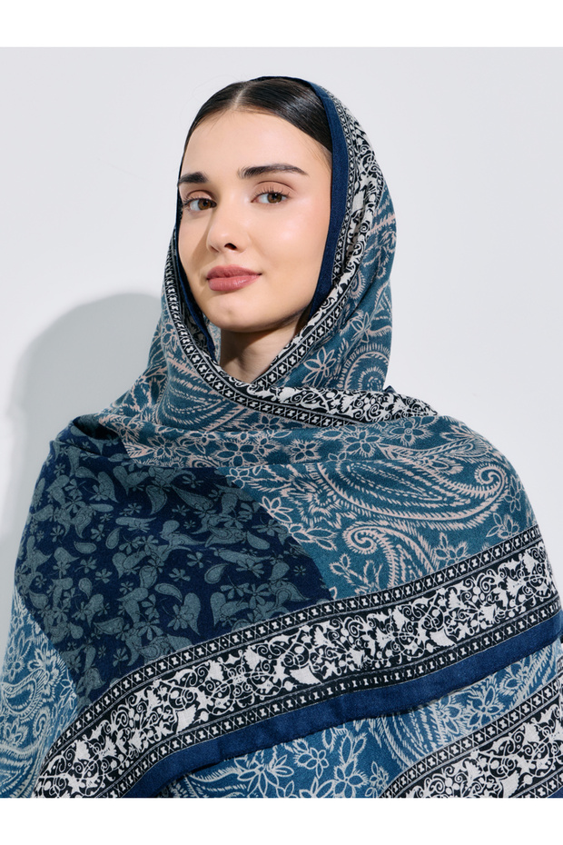 Blue All Over Print Hijab 85x180 cm