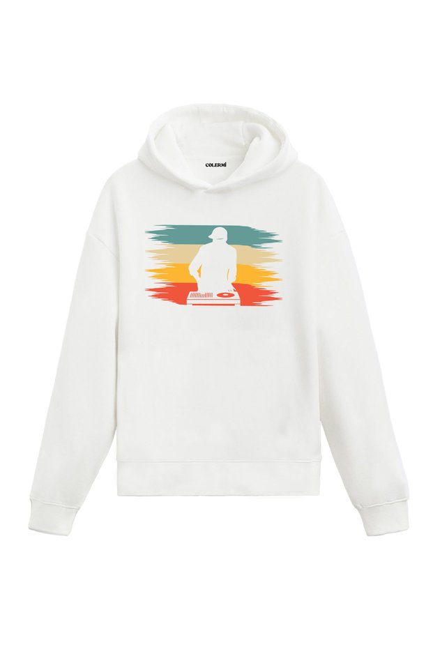 Retro Dj Design Hooded Sweatshirt