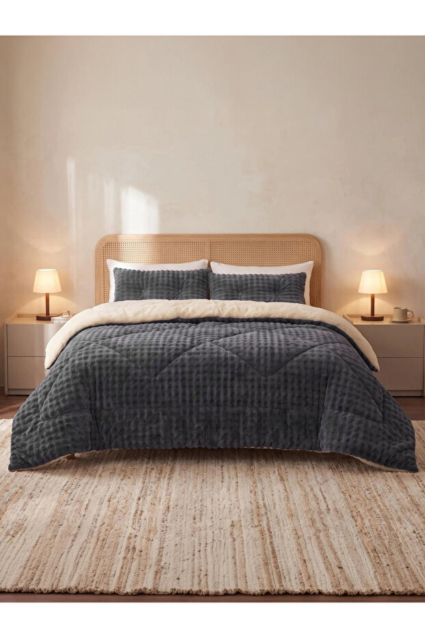 1-Piece Polyester Quilt Cover Comforter Set - Black, 150X200Cm