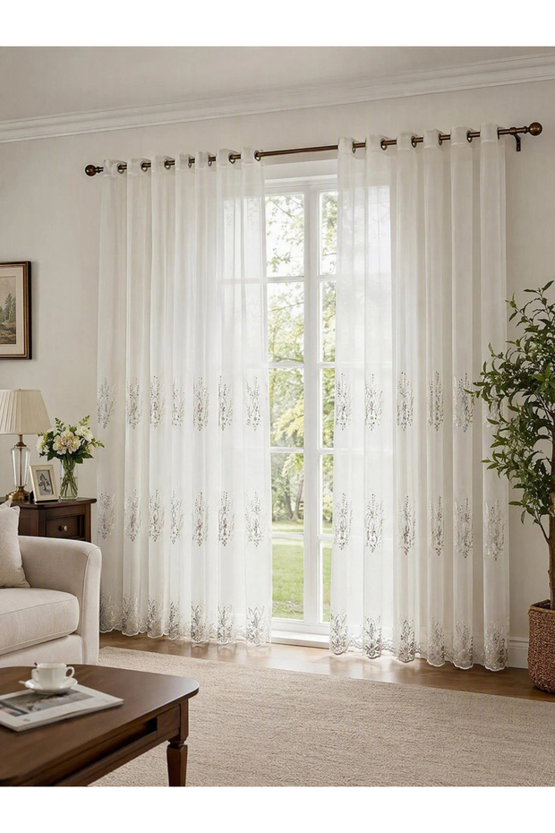 1-Piece Plain Non Black-Out Curtain, 140x260cm Grey