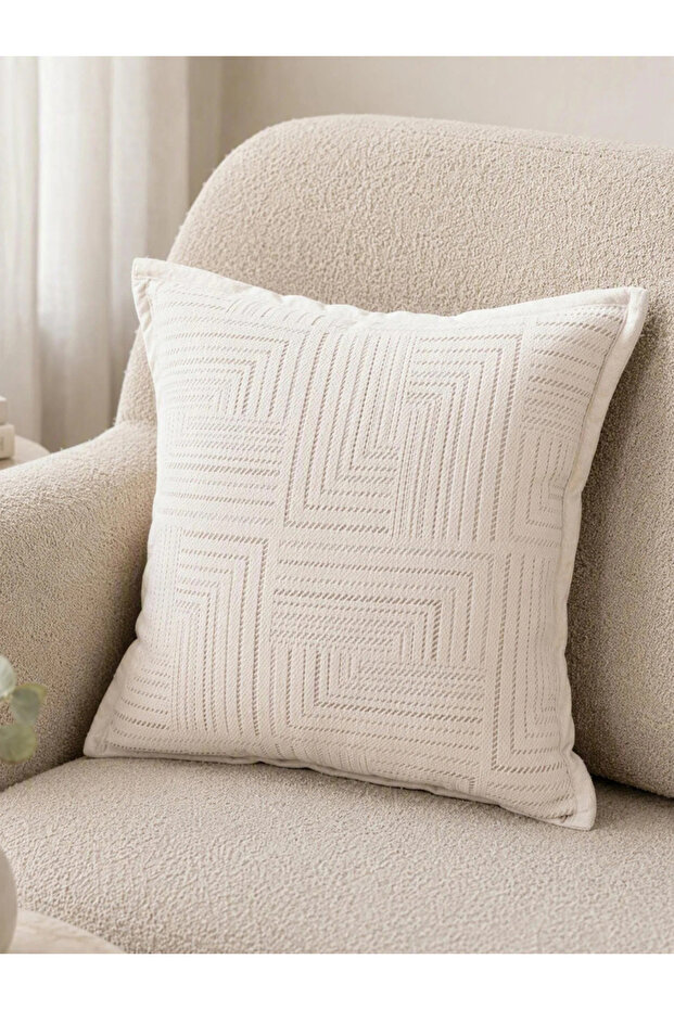 Patterned Cushion Cover - 45X45Cm, Beige