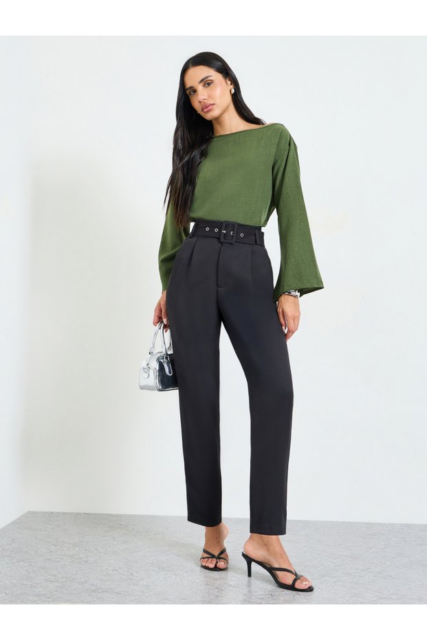 Black High-Waist Trousers