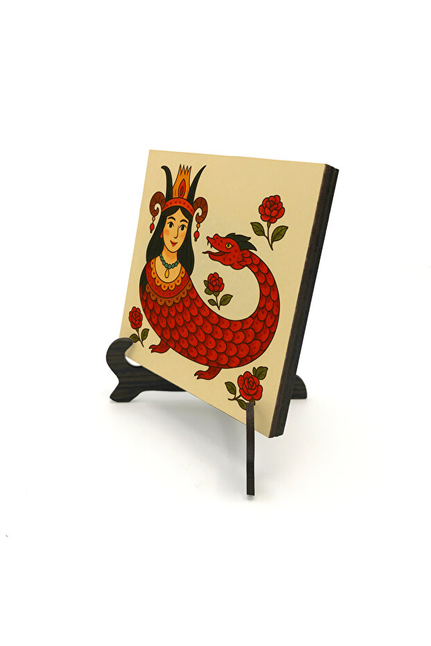 Şahmeran Printed Wooden Tabletop 10X10 1g-ş8
