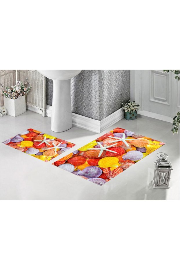 Digital Printed Non-Slip Washable Double Modern Bath Mat Bathroom Rug Bathroom Decor