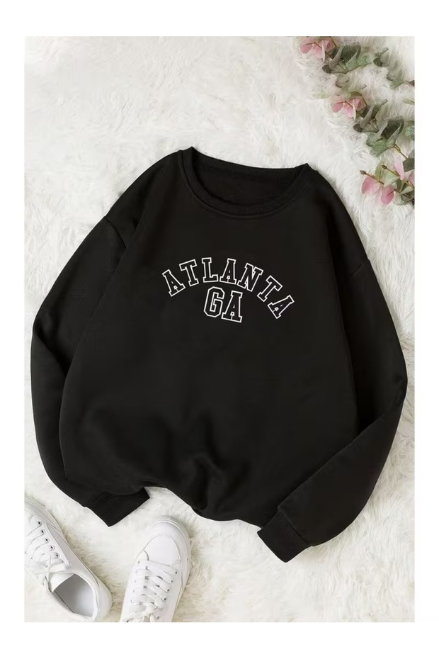 Atlanta Printed Crew Neck Sweatshirt Printed Premium Oversize T-Shirt