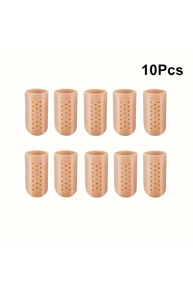 Skin 10pcs Finger Protector With Holes Anti Wear Protective Gear Silicone Toe Protection Cover,Breat