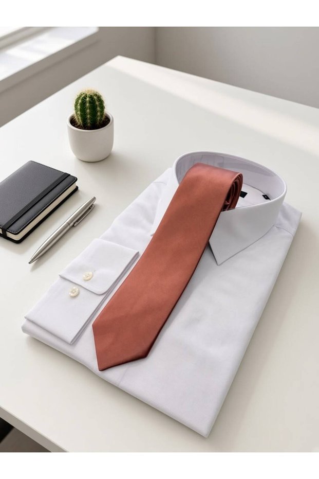 7 cm Light Brown Satin Tie