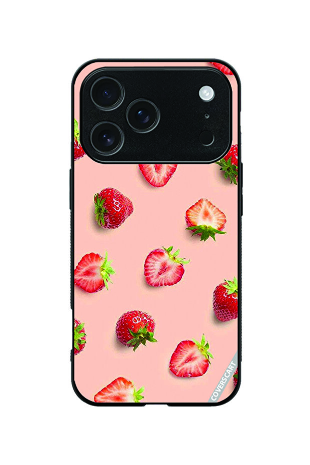 Protective Case Cover for Apple iPhone 18 Pro Strawberry Design 03 Red