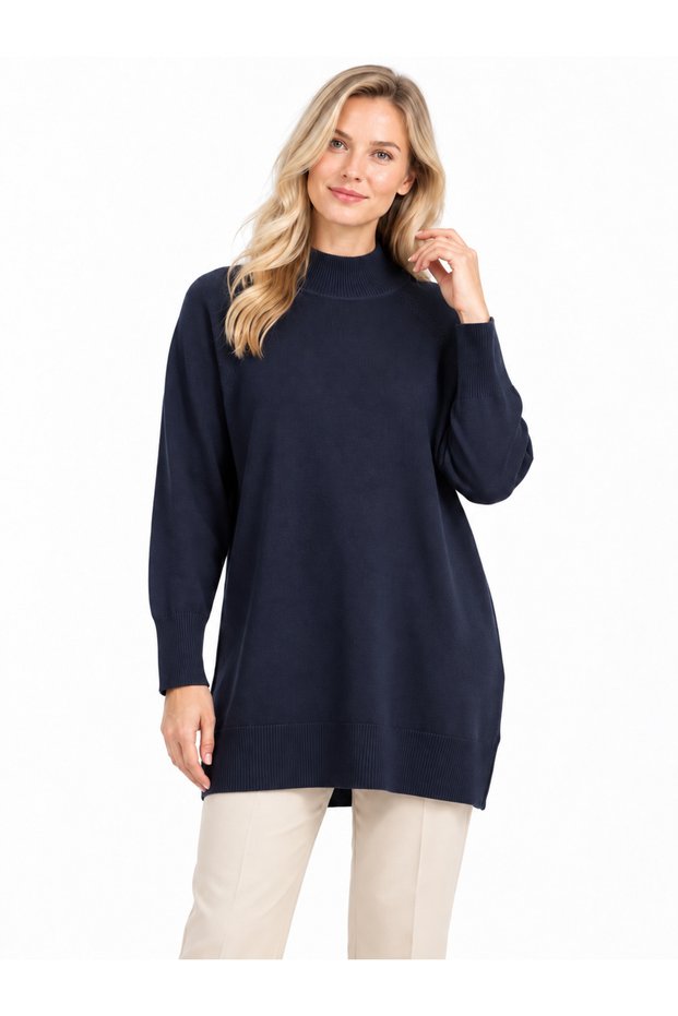 Half Fisherman Knitwear Tunic Trk 17 Length 82 cm