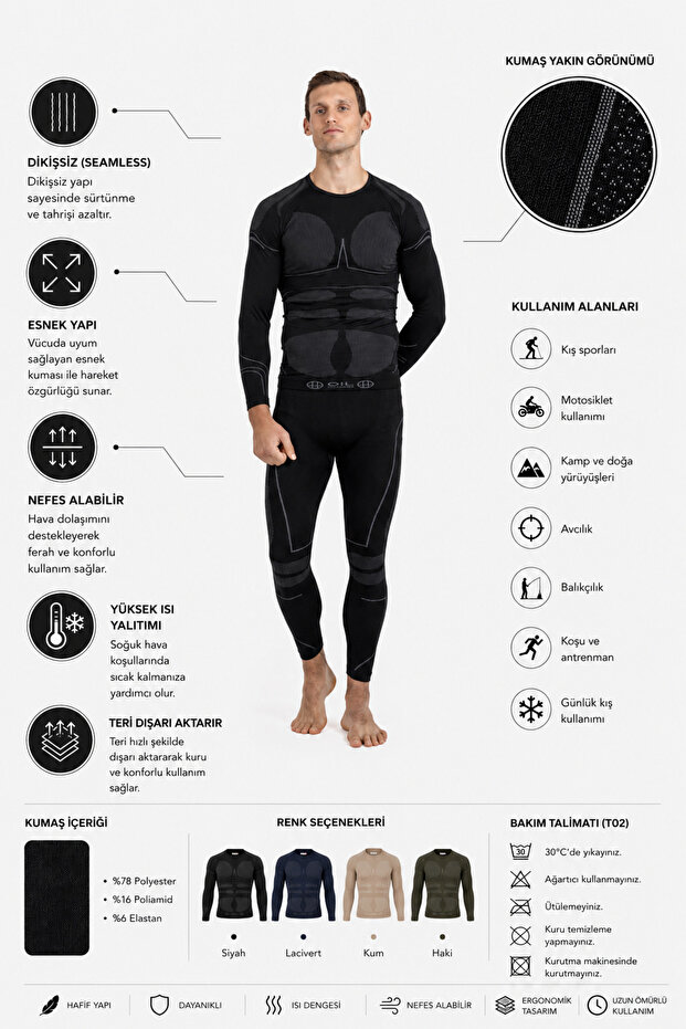 Thermal Seamless Underwear Set - Seamless Winter Set