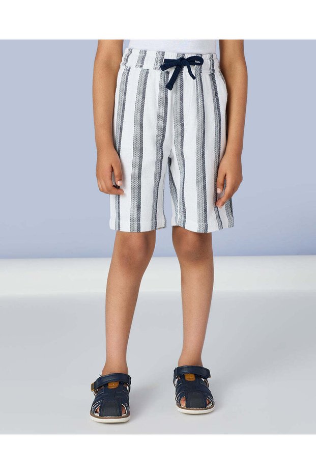 Boys White Waffle Pullon Shorts