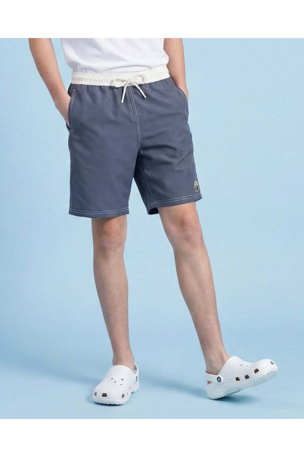 Senior Boys Grey Waistband Swim Shorts