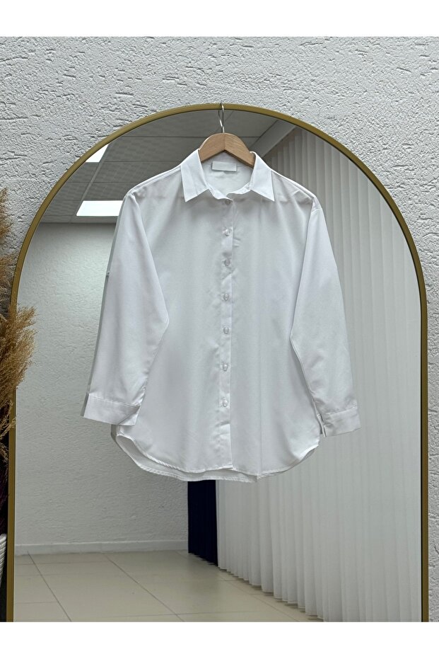 Esmira Plain Collared Shirt-Mf633 White