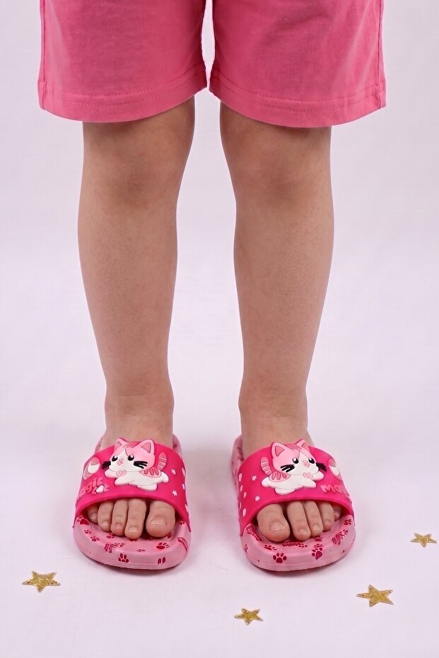 Cute Cat Figured Non-Slip Sole Children's Slippers