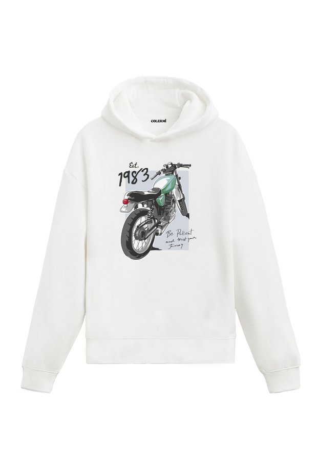 Est 1983 Vintage Motorcycle Design Hooded Sweatshirt