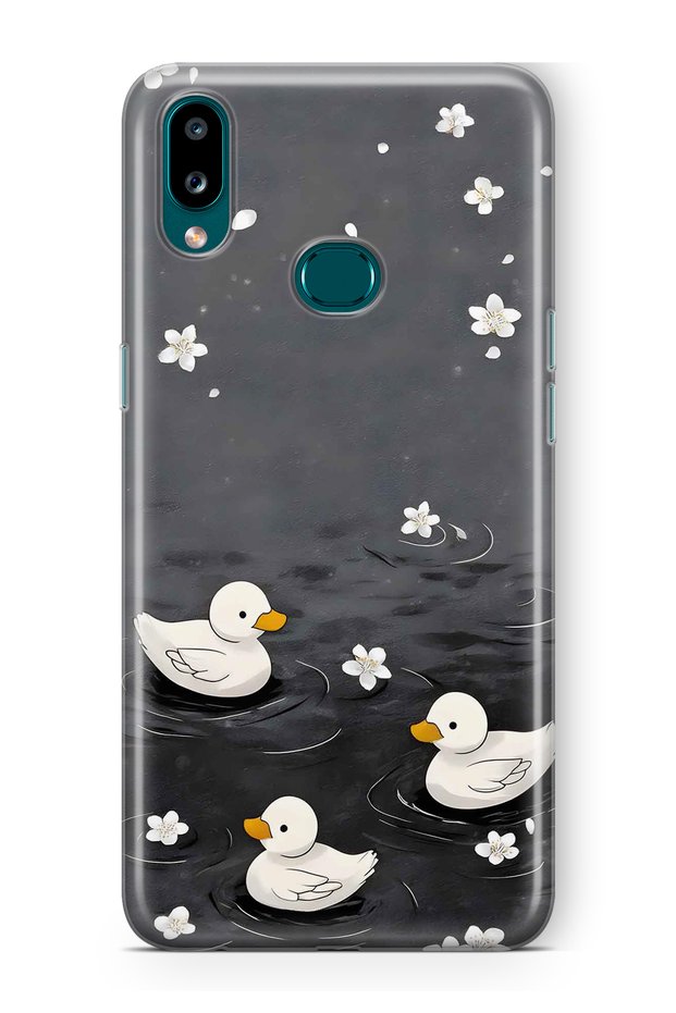 Samsung Galaxy A10S Compatible Little Ducks Patterned Transparent Phone Case