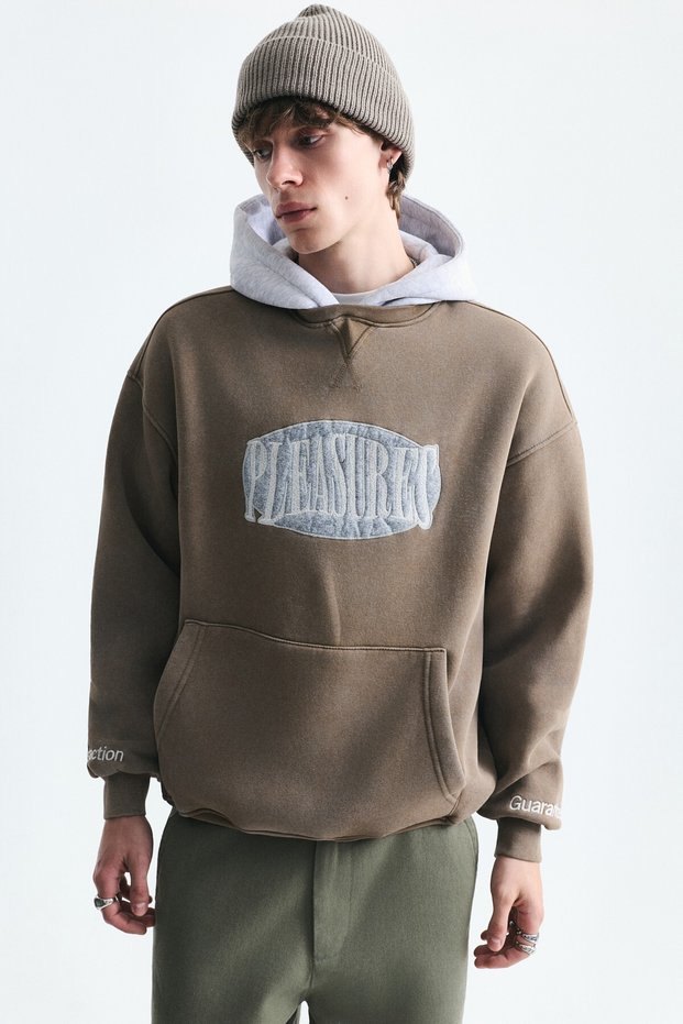 Oversize Baskılı Kapüşonlu Sweatshirt
