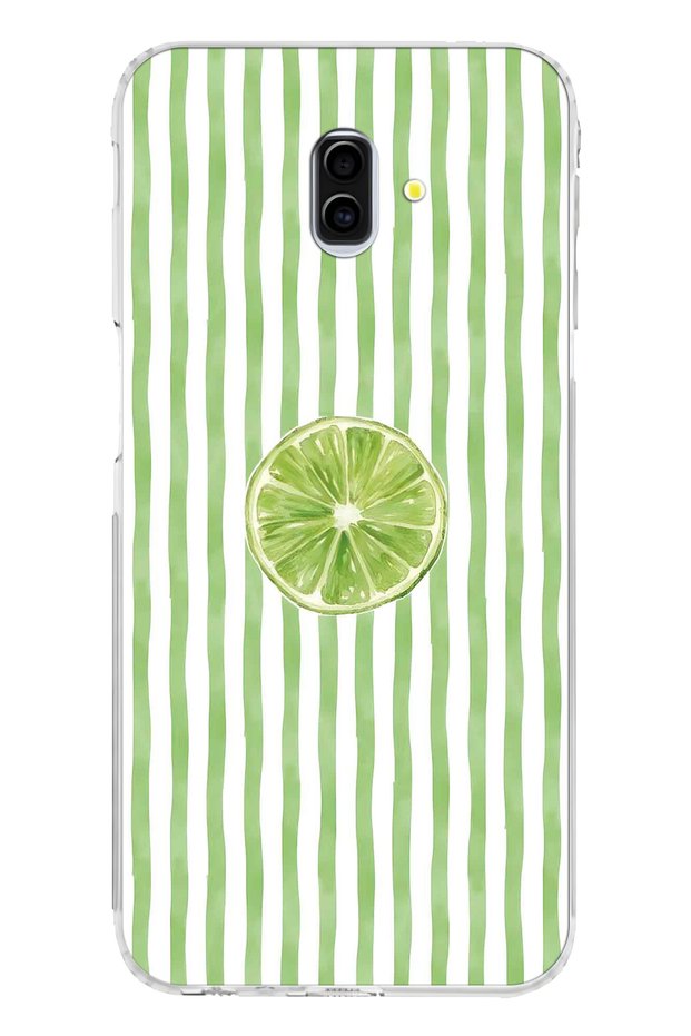 Samsung Galaxy J6 Plus Compatible Lime Slice Patterned Transparent Phone Case