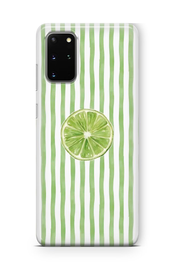 Samsung Galaxy S20 Plus Compatible Lime Slice Patterned Transparent Phone Case