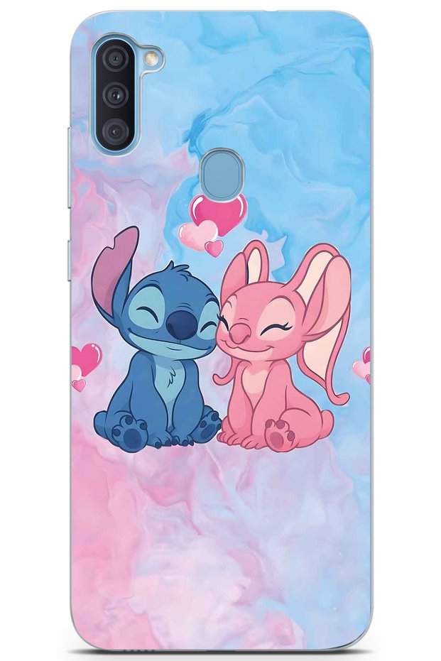 Samsung Galaxy A11 / M11 Compatible Stitch Angel Pattern Transparent Phone Case