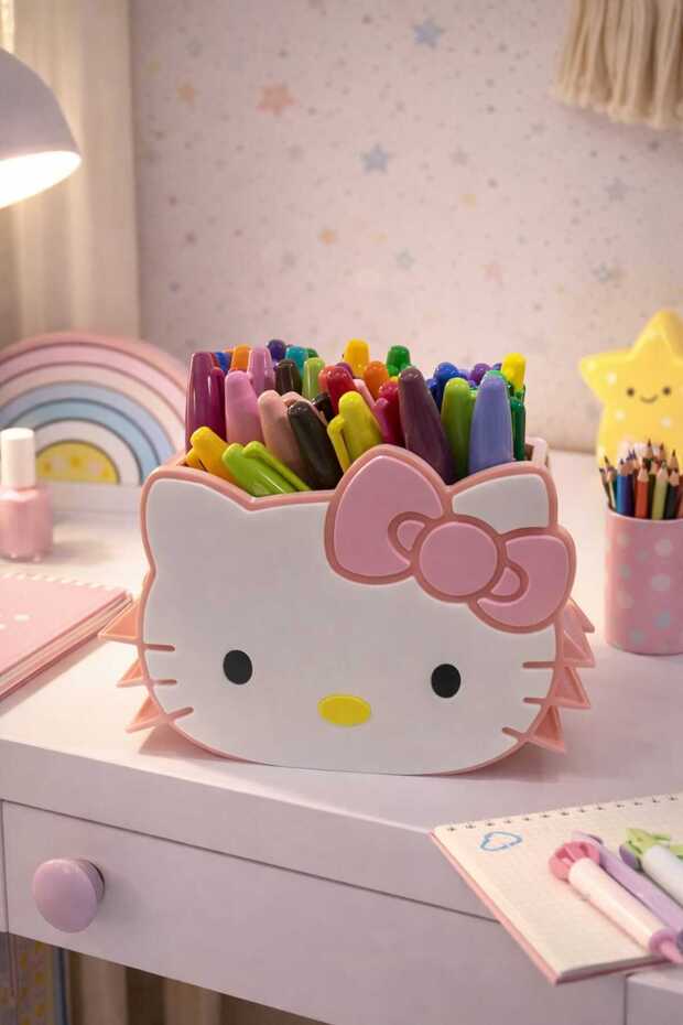 Hello Kitty Pen Holder Organizer Desktop Pencil Case Girls Cute Stationery Organizer