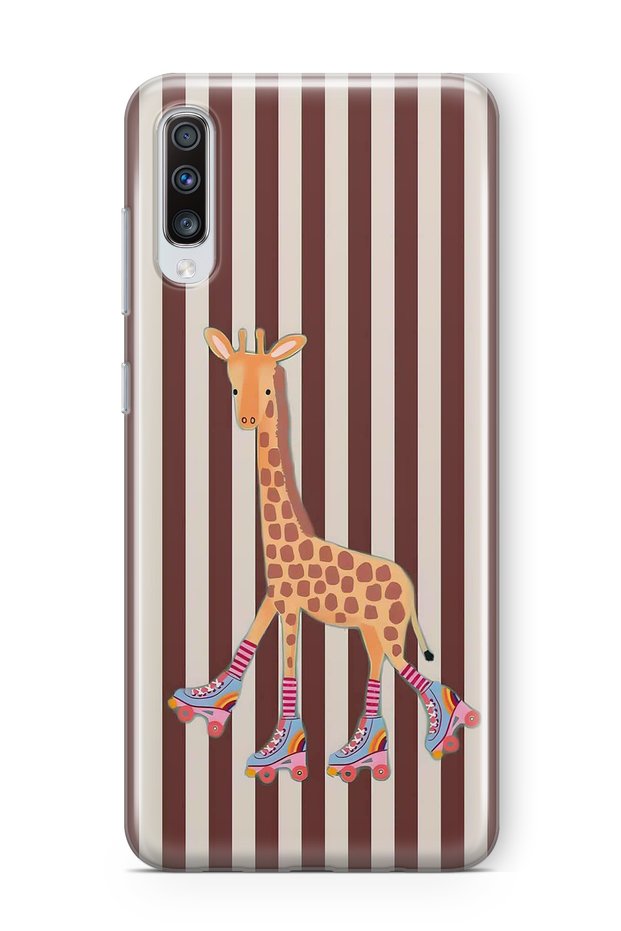 Cute Giraffe Patterned Transparent Phone Case Compatible with Samsung Galaxy A70