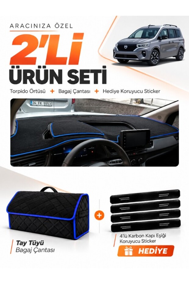 Nissan Townstar (2025-Later) Compatible Torpedo Cover + Thai Feather Trunk Bag + Sticker Set - Ni023