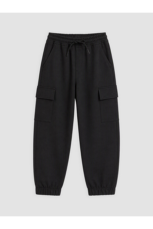 Two Mt Shop Quality Lcw Kids Black Boys' Fleece-Lined Cargo Pants